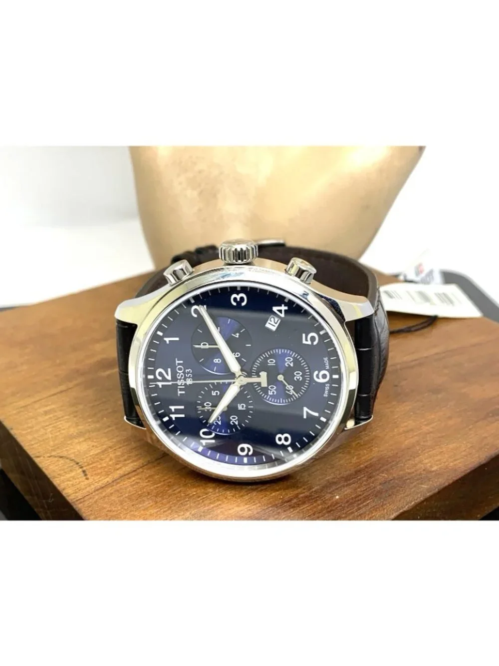 Tissot Men's Watch Swiss Quartz Blue Dial 45mm Brown Leather Band T1166171604700